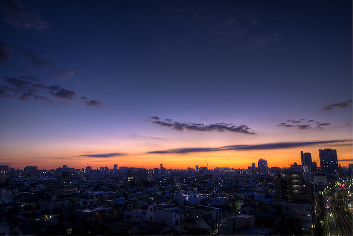 tokyo orange sunrise